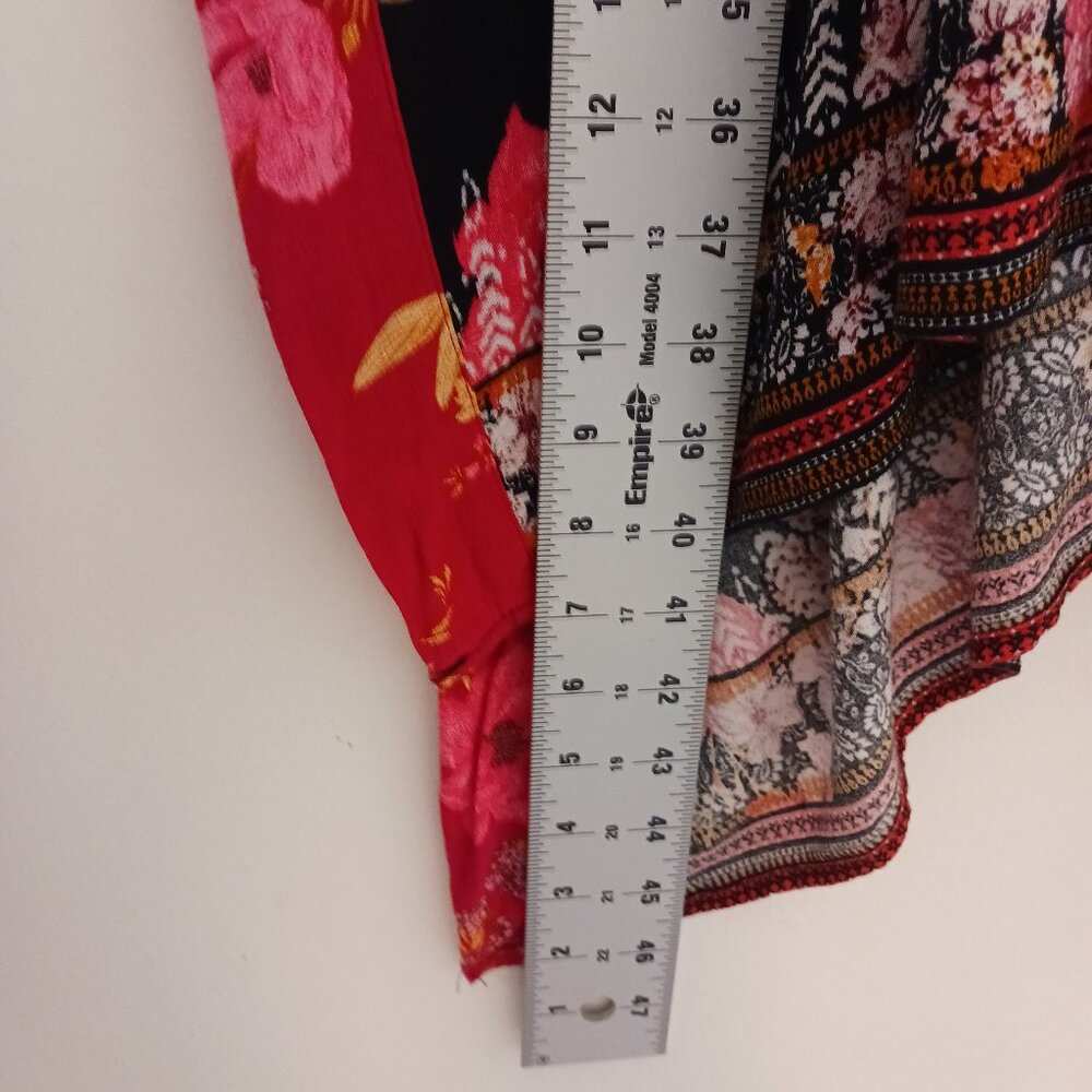 Knox Rose, Midi Bohemian Floral Open Front Kimono Size M/L, Boho, Cover Up, Wrap - Picture 13 of 16